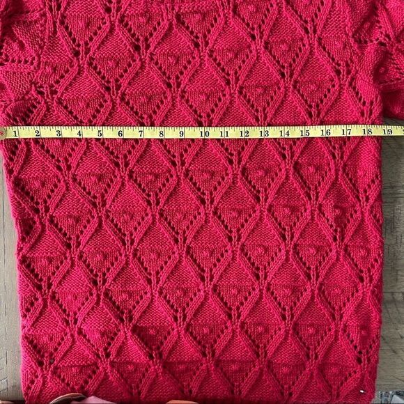 Tommy Hilfiger Red 100% Cotton Textured Sweater - Picture 7 of 8